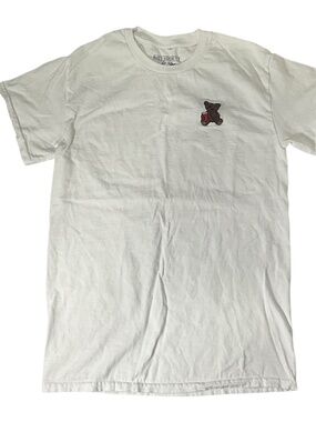 Riot Society T Shirt Mens S Small Color White Short Sleeve Bear Logo Crew Neck